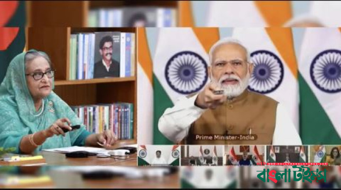 তিন প্রকল্প উদ্বোধন করলেন শেখ হাসিনা-নরেন্দ্র মোদি